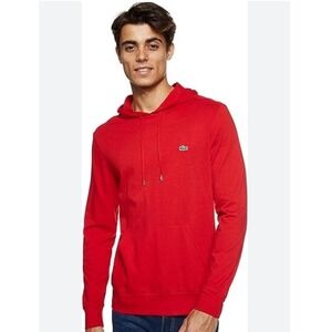 Lacoste Red Cotton Regular Fit Hoodie Men's US‎ L